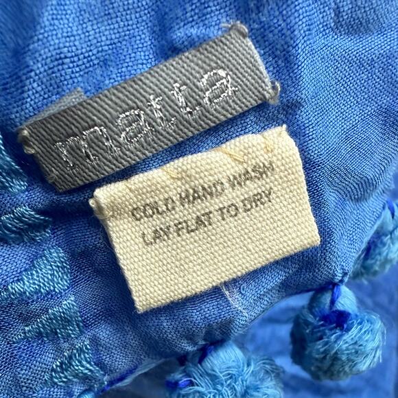 Matta Dupatta Blue Ombre 100% Silk Shawl Scarf - Picture 5 of 6